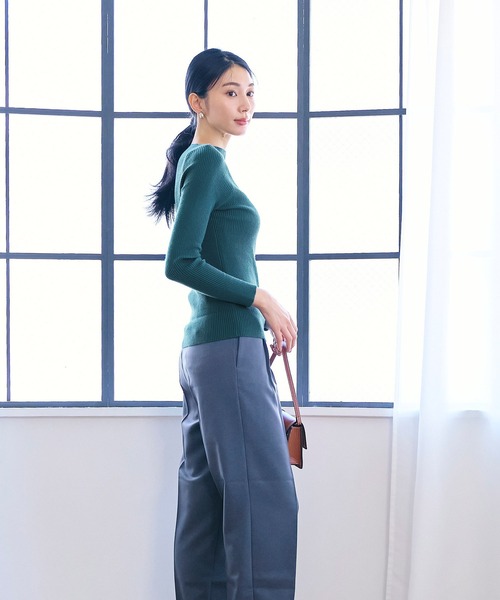 coca(coca)(コカ)の「\\新色登場//軽量ボートネックリブニット(ニット/セーター・レディース・ブラック/ベージュ/アイボリー/グレー系その他/レッド/ネイビー/グレー/ピンク/グリーン/グレイッシュベージュ・ONE SIZE/S/M/L)」の15枚目の写真