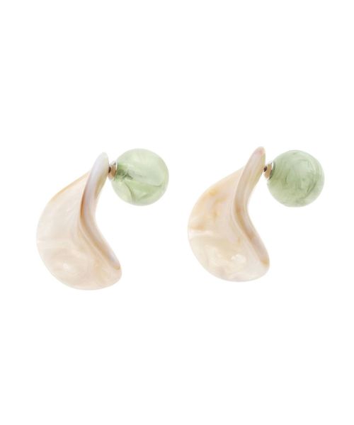 MERCURYDUO(マーキュリーデュオ)の「バイカラーアクリルキャッチピアス(ピアス(両耳用)・レディース・オフホワイト/グリーン・FREE)」の7枚目の写真