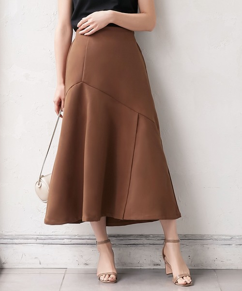 KOBE LETTUCE（コウベレタス）の「アシンメトリー切り替えマーメイドスカート（スカート・レディース・ブラック/カーキ/ブラウン系その他/イエロー・FREE）」の3枚目の写真