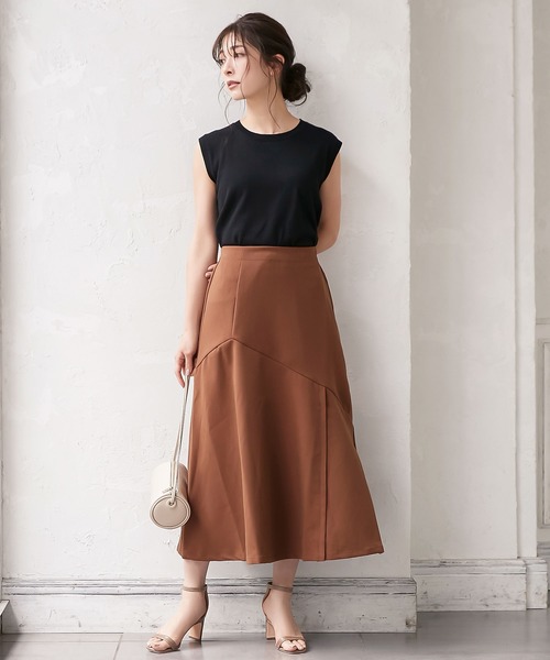 KOBE LETTUCE（コウベレタス）の「アシンメトリー切り替えマーメイドスカート（スカート・レディース・ブラック/カーキ/ブラウン系その他/イエロー・FREE）」の10枚目の写真