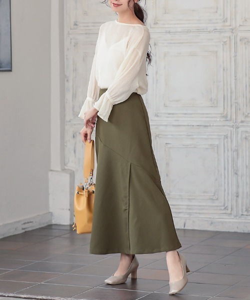 KOBE LETTUCE（コウベレタス）の「アシンメトリー切り替えマーメイドスカート（スカート・レディース・ブラック/カーキ/ブラウン系その他/イエロー・FREE）」の8枚目の写真