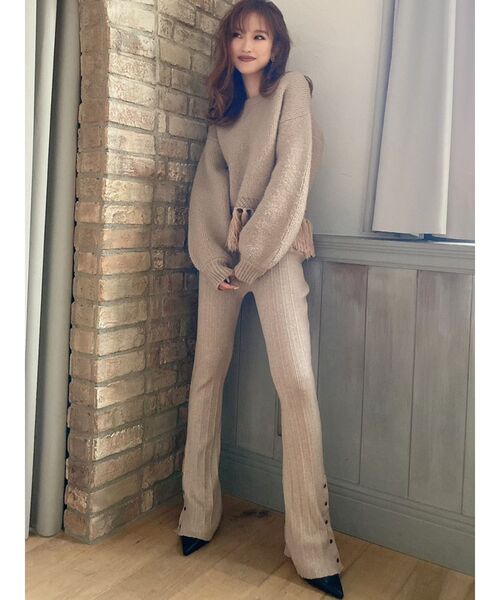 RESEXXY（リゼクシー）の「スリットリブニットパンツ（その他パンツ・レディース・ブラック/ベージュ/モカ・FREE）」の9枚目の写真