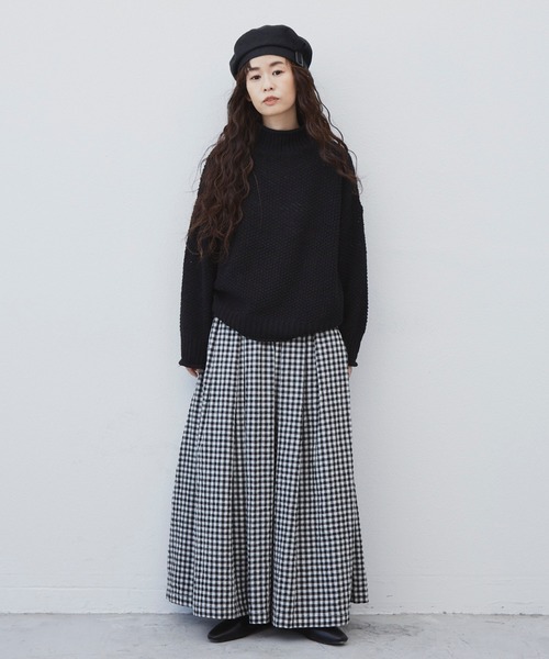 Libra Cue(リブラ キュー)の「ルーズフィットニット(ニット/セーター・レディース・ブラック/モカ/アイボリー/グリーン/ブルー・FREE)」の6枚目の写真