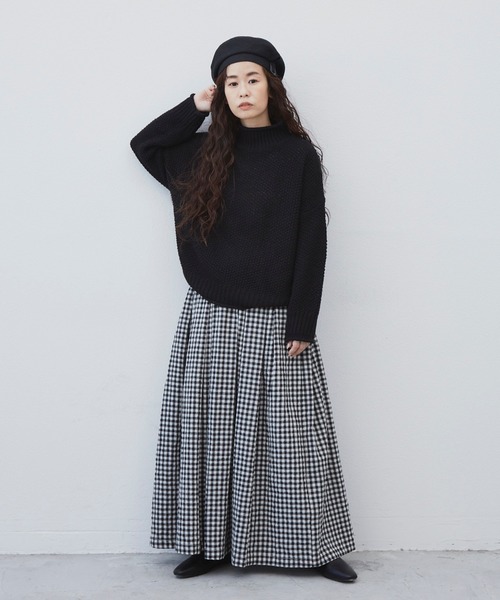 Libra Cue(リブラ キュー)の「ルーズフィットニット(ニット/セーター・レディース・ブラック/モカ/アイボリー/グリーン/ブルー・FREE)」の7枚目の写真