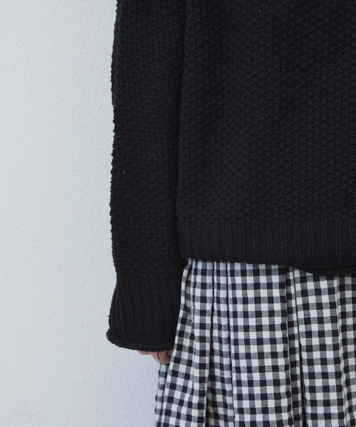 Libra Cue(リブラ キュー)の「ルーズフィットニット(ニット/セーター・レディース・ブラック/モカ/アイボリー/グリーン/ブルー・FREE)」の10枚目の写真