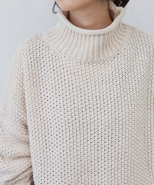 Libra Cue(リブラ キュー)の「ルーズフィットニット(ニット/セーター・レディース・ブラック/モカ/アイボリー/グリーン/ブルー・FREE)」の16枚目の写真