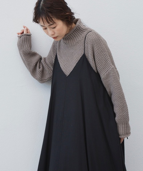 Libra Cue(リブラ キュー)の「ルーズフィットニット(ニット/セーター・レディース・ブラック/モカ/アイボリー/グリーン/ブルー・FREE)」の20枚目の写真