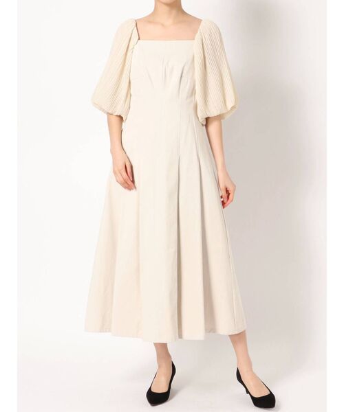 セール プリーツスリーブカラーステッチワンピース ワンピース Mercuryduo マーキュリーデュオ のファッション通販 Zozotown