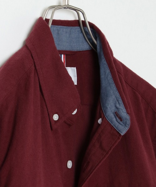 ikka(イッカ)の「ネルニット切り替えシャツ(シャツ/ブラウス・メンズ・ワイン/ネイビー/ブラウン・S/M/L/XL)」の4枚目の写真