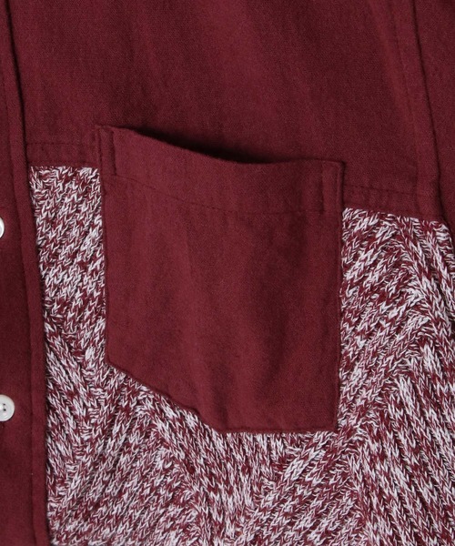 ikka(イッカ)の「ネルニット切り替えシャツ(シャツ/ブラウス・メンズ・ワイン/ネイビー/ブラウン・S/M/L/XL)」の8枚目の写真