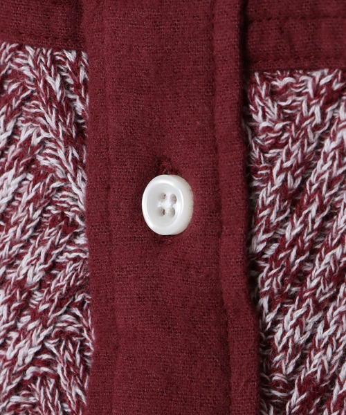 ikka(イッカ)の「ネルニット切り替えシャツ(シャツ/ブラウス・メンズ・ワイン/ネイビー/ブラウン・S/M/L/XL)」の5枚目の写真