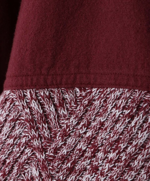ikka(イッカ)の「ネルニット切り替えシャツ(シャツ/ブラウス・メンズ・ワイン/ネイビー/ブラウン・S/M/L/XL)」の7枚目の写真