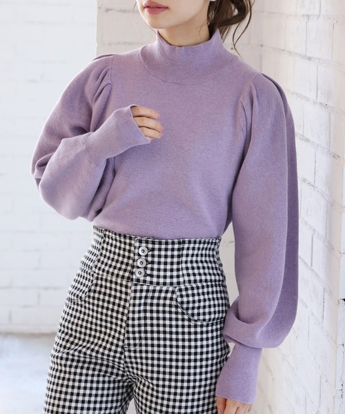 one after another NICE CLAUP（ワンアフターアナザーナイスクラップ）の「こうちくニット（ニット/セーター・レディース・ライトグレー/ベージュ/パープル/ブラウン/アイボリー・FREE）」の5枚目の写真