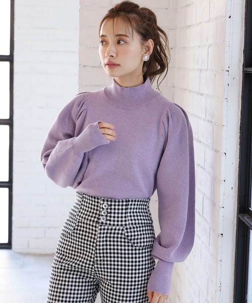 one after another NICE CLAUP（ワンアフターアナザーナイスクラップ）の「こうちくニット（ニット/セーター・レディース・ライトグレー/ベージュ/パープル/ブラウン/アイボリー・FREE）」の6枚目の写真