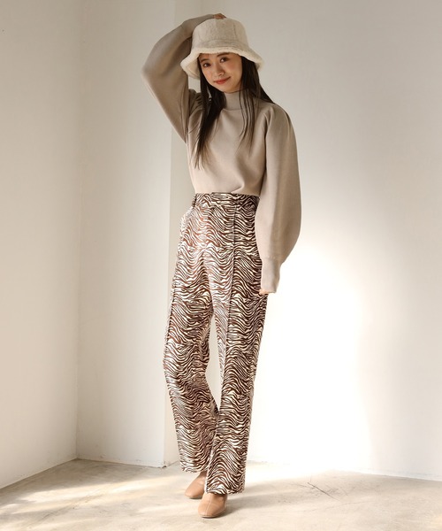 one after another NICE CLAUP（ワンアフターアナザーナイスクラップ）の「こうちくニット（ニット/セーター・レディース・ライトグレー/ベージュ/パープル/ブラウン/アイボリー・FREE）」の21枚目の写真