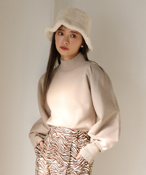 one after another NICE CLAUP（ワンアフターアナザーナイスクラップ）の「こうちくニット（ニット/セーター・レディース・ライトグレー/ベージュ/パープル/ブラウン/アイボリー・FREE）」の9枚目の写真