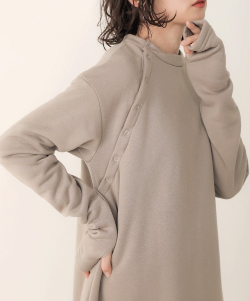 Bab(バブ)の「【WEB限定】裏起毛バックスリットロングワンピース(ワンピース・レディース・ブラック/カーキ/グレー系その他・FREE)」の10枚目の写真