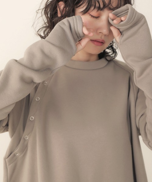 Bab(バブ)の「【WEB限定】裏起毛バックスリットロングワンピース(ワンピース・レディース・ブラック/カーキ/グレー系その他・FREE)」の14枚目の写真