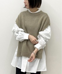 ニットベスト+バンドカラーシャツセット【ZOZOTOWN限定アイテム】