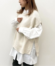 apres jour mignon | ニットベスト+バンドカラーシャツセット【ZOZOTOWN限定アイテム】(ニット/セーター)
