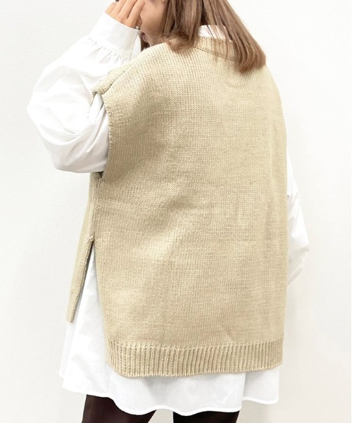 apres jour mignon(アプレジュールミニョン)の「ニットベスト+バンドカラーシャツセット【ZOZOTOWN限定アイテム】(ニット/セーター・レディース・アイボリー/ライトベージュ/グレイッシュベージュ・X-LARGE/フリー)」の15枚目の写真