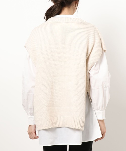 apres jour mignon(アプレジュールミニョン)の「ニットベスト+バンドカラーシャツセット【ZOZOTOWN限定アイテム】(ニット/セーター・レディース・アイボリー/ライトベージュ/グレイッシュベージュ・X-LARGE/フリー)」の17枚目の写真