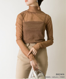 RANDA | ハイネックチュールシアートップス(Tシャツ/カットソー)