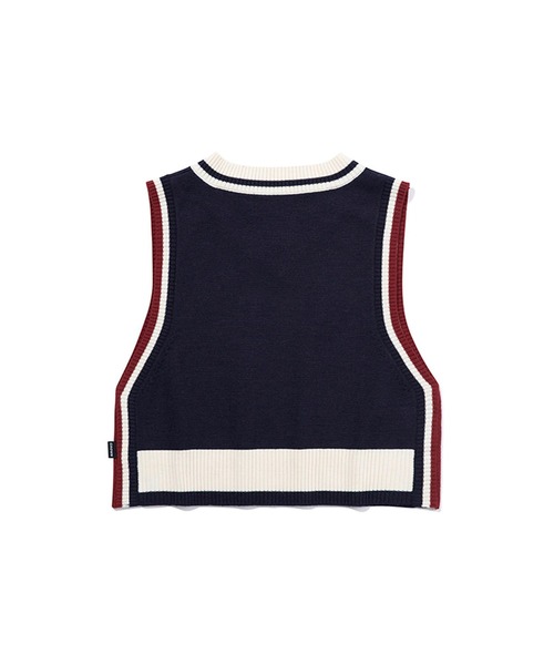 ROMANTIC CROWN（ロマンティッククラウン）の「『ROMANTIC CROWN/ロマンティッククラウン』WOMAN LINING KNIT VEST/ライニングニットベスト (レディースアイテム)（ベスト・レディース・ネイビー/アイボリー・M）」の12枚目の写真
