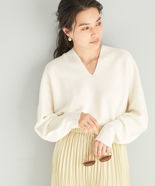 【emur】抜け衿ホールガーメントニット