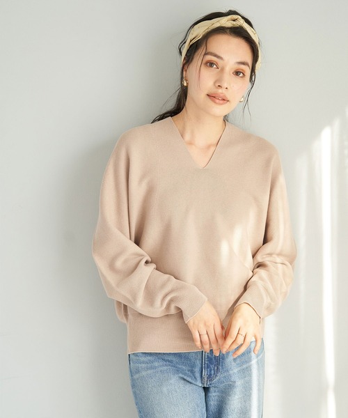 【emur】抜け衿ホールガーメントニット