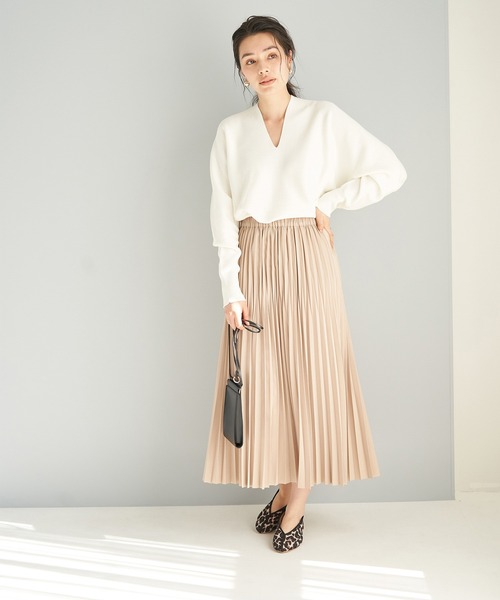 【emur】抜け衿ホールガーメントニット