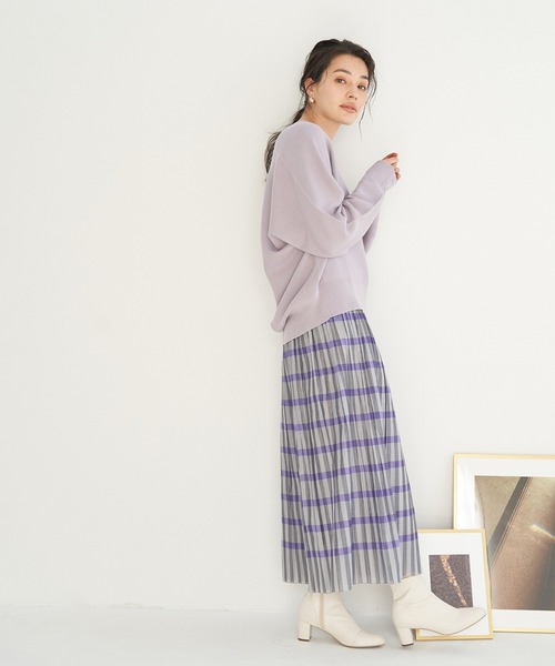 【emur】抜け衿ホールガーメントニット