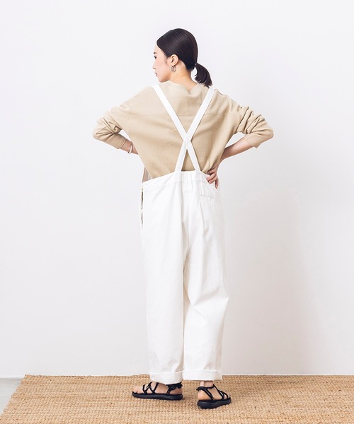 khakito（カーキト）の「綿100% フランス軍 サロペット（サロペット/オーバーオール・レディース・ベージュ/ネイビー/オフホワイト・FREE）」の8枚目の写真