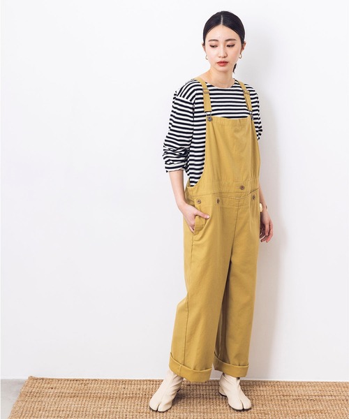 khakito（カーキト）の「綿100% フランス軍 サロペット（サロペット/オーバーオール・レディース・ベージュ/ネイビー/オフホワイト・FREE）」の9枚目の写真