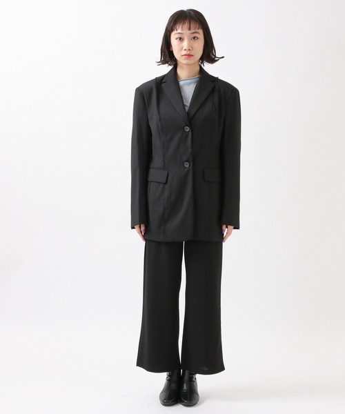 ROCKET x LUNCH（ロケットアンドランチ）の「ROCKET×LUNCH／RAWカットジャケット　2932525（テーラードジャケット・レディース・ブラック/グレー・SMALL）」の6枚目の写真