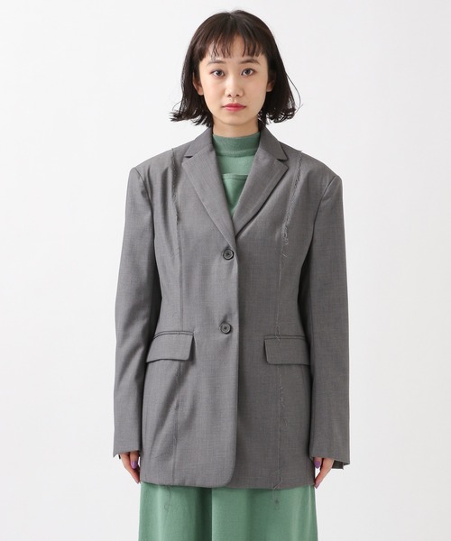 ROCKET x LUNCH（ロケットアンドランチ）の「ROCKET×LUNCH／RAWカットジャケット　2932525（テーラードジャケット・レディース・ブラック/グレー・SMALL）」の16枚目の写真