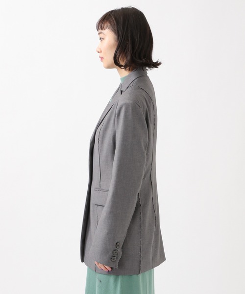 ROCKET x LUNCH（ロケットアンドランチ）の「ROCKET×LUNCH／RAWカットジャケット　2932525（テーラードジャケット・レディース・ブラック/グレー・SMALL）」の21枚目の写真