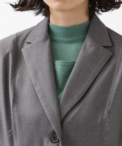 ROCKET x LUNCH（ロケットアンドランチ）の「ROCKET×LUNCH／RAWカットジャケット　2932525（テーラードジャケット・レディース・ブラック/グレー・SMALL）」の10枚目の写真