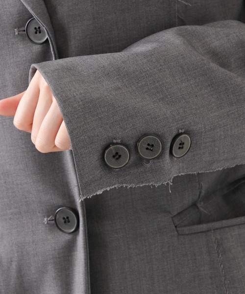 ROCKET x LUNCH（ロケットアンドランチ）の「ROCKET×LUNCH／RAWカットジャケット　2932525（テーラードジャケット・レディース・ブラック/グレー・SMALL）」の19枚目の写真