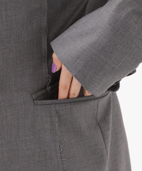 ROCKET x LUNCH（ロケットアンドランチ）の「ROCKET×LUNCH／RAWカットジャケット　2932525（テーラードジャケット・レディース・ブラック/グレー・SMALL）」の15枚目の写真