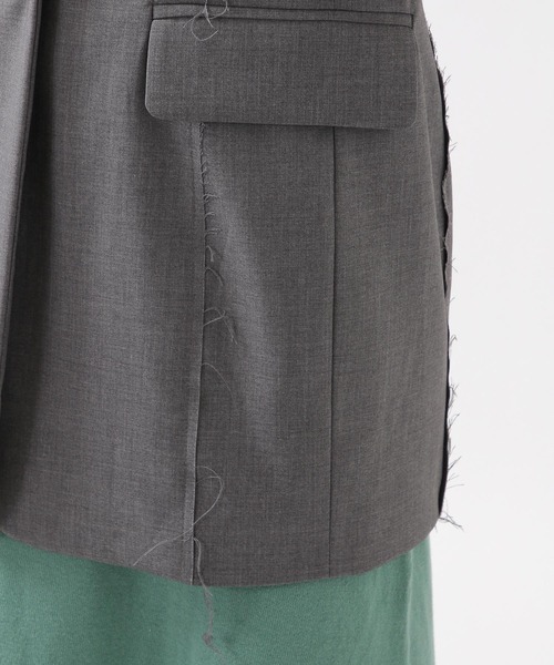 ROCKET x LUNCH（ロケットアンドランチ）の「ROCKET×LUNCH／RAWカットジャケット　2932525（テーラードジャケット・レディース・ブラック/グレー・SMALL）」の17枚目の写真