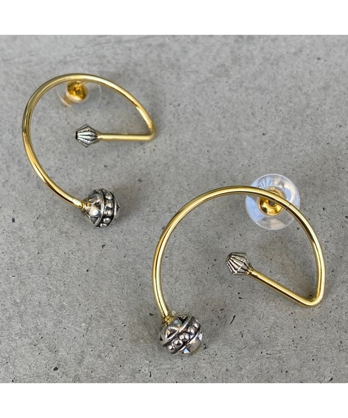 ピアス　両耳用 18K 0.15pipe/4.0cm hoop pierce(両耳)（ピアス（両耳用