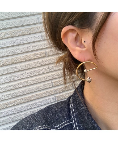 ピアス　両耳用 18K 0.15pipe/4.0cm hoop pierce(両耳)（ピアス（両耳用