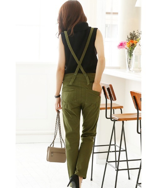 ElegChic(エレグシック)の「サスペンダースリムストレートパンツ(チノパンツ・レディース・ブラック/ベージュ/カーキ・L/XL/4L/XXL/M)」の6枚目の写真