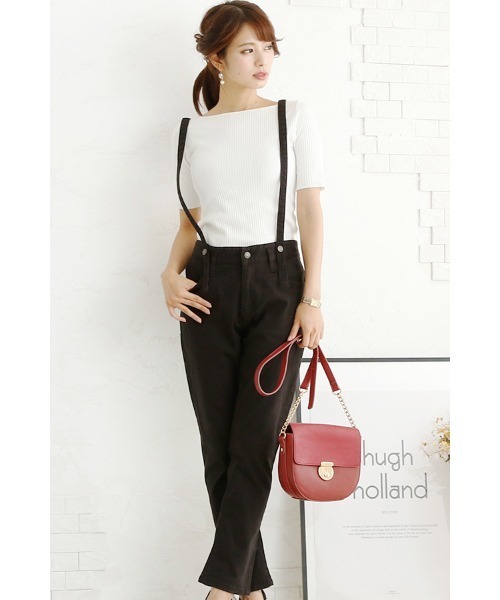 ElegChic(エレグシック)の「サスペンダースリムストレートパンツ(チノパンツ・レディース・ブラック/ベージュ/カーキ・L/XL/4L/XXL/M)」の9枚目の写真