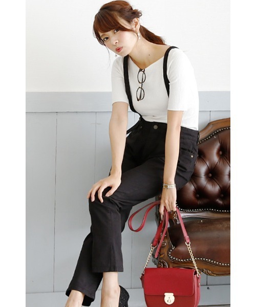 ElegChic(エレグシック)の「サスペンダースリムストレートパンツ(チノパンツ・レディース・ブラック/ベージュ/カーキ・L/XL/4L/XXL/M)」の12枚目の写真