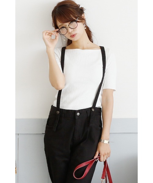 ElegChic(エレグシック)の「サスペンダースリムストレートパンツ(チノパンツ・レディース・ブラック/ベージュ/カーキ・L/XL/4L/XXL/M)」の13枚目の写真