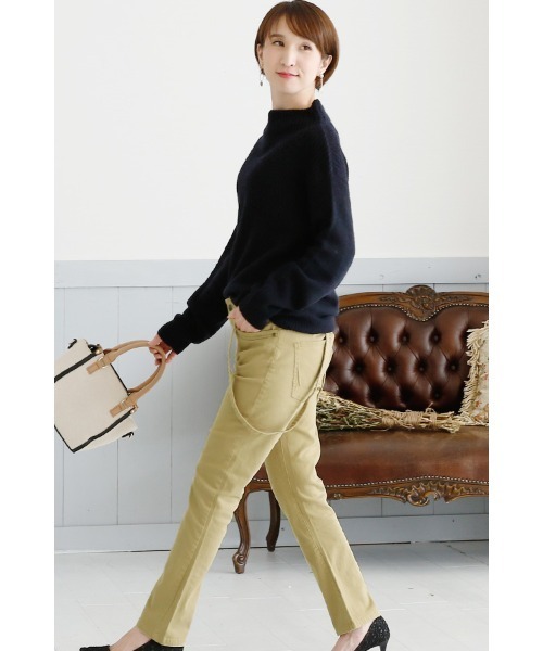 ElegChic(エレグシック)の「サスペンダースリムストレートパンツ(チノパンツ・レディース・ブラック/ベージュ/カーキ・L/XL/4L/XXL/M)」の15枚目の写真