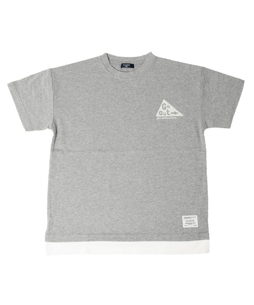 GLAZOS（グラソス）の「ソフト天竺・ドロップショルダーアウトドアロゴプリントレイヤード半袖Tシャツ（Tシャツ/カットソー・キッズ・グレー/グリーン/イエロー・130cm/160cm/170cm/150cm/140cm）」の15枚目の写真
