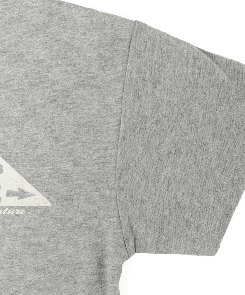 GLAZOS（グラソス）の「ソフト天竺・ドロップショルダーアウトドアロゴプリントレイヤード半袖Tシャツ（Tシャツ/カットソー・キッズ・グレー/グリーン/イエロー・130cm/160cm/170cm/150cm/140cm）」の11枚目の写真